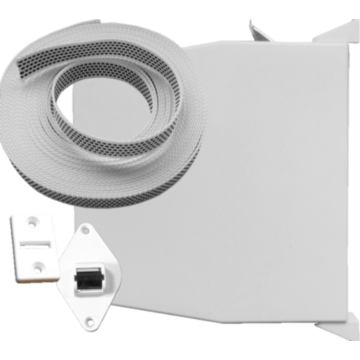 Selve bandopwinder tot 4 m, wit, met 12 m band en doorvoerset
